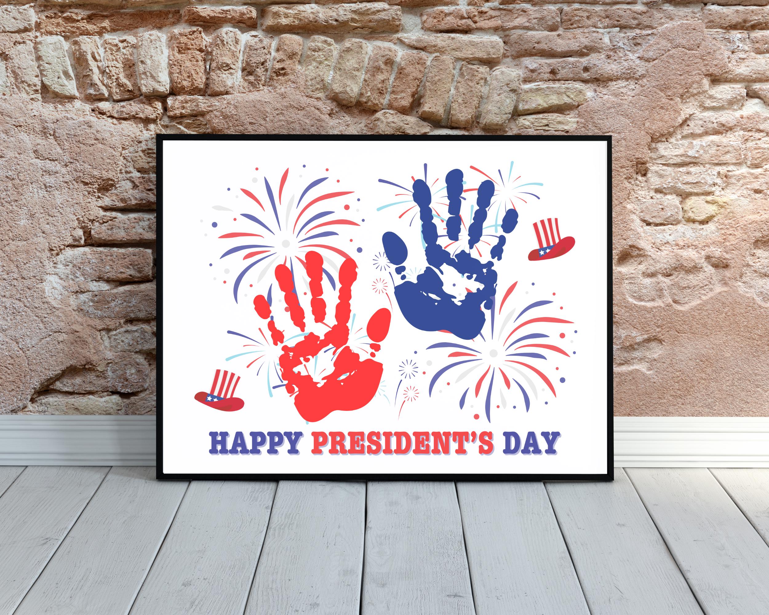 Presidents' Day Handprint Craft, Happy Presidents Day Handprint Art ...