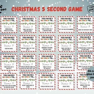 Weihnachten 5 Sekunden Spiel, Weihnachtsfeier Spiel Fünf Sekunden Regel, Weihnachtstag Trivia Think Fast Büroparty, Kinderfamilienspiel Fünf Sekunden Karte