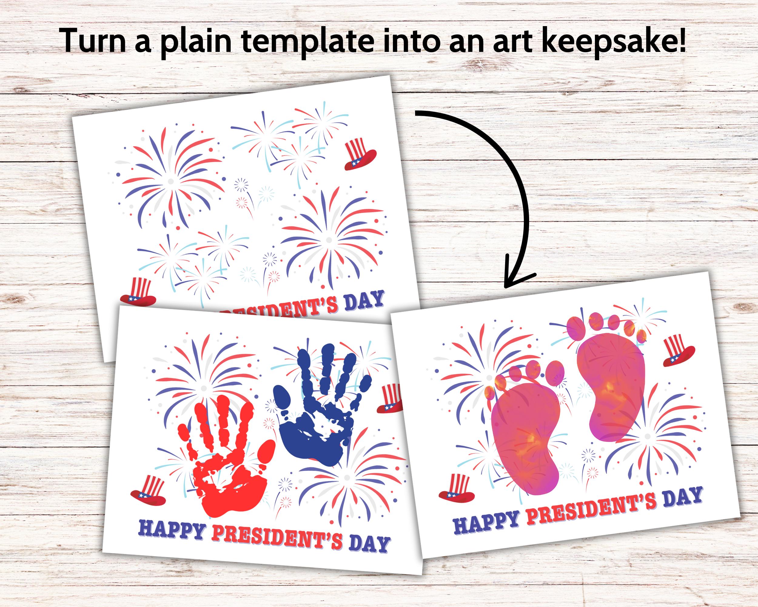 Presidents' Day Handprint Craft, Happy Presidents Day Handprint Art ...
