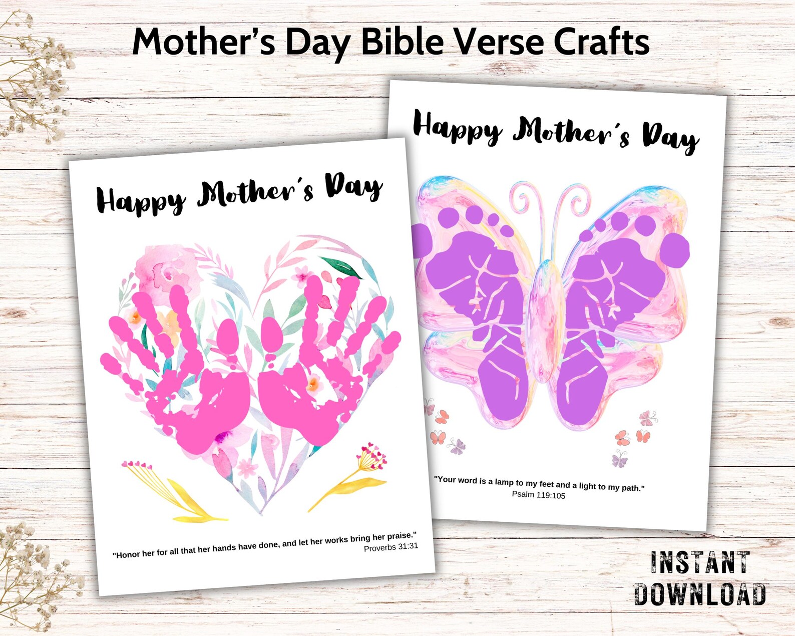 Mothers Day Bible Craft, Mothers Day Handprint Art Keepsake, Christian ...