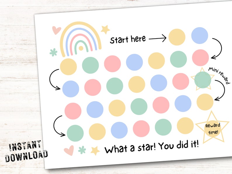 Reward Chart Reward Tracker Printable Toddler Reward Chart - Etsy UK