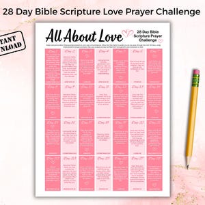 Bibel Vers Schrift Gebet Herausforderung, 28 Tage Gebet Schrift Countdown Kalender, Februar Valentinstag Liebe Bibel Christliche Frauen Gebete