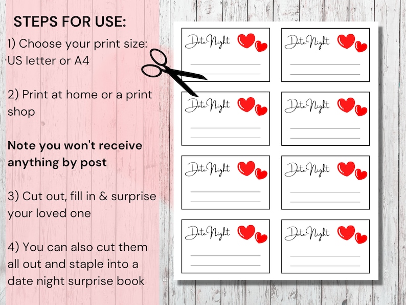 Date Night Coupons Printable, Valentines Day Last Minute Gift Idea ...