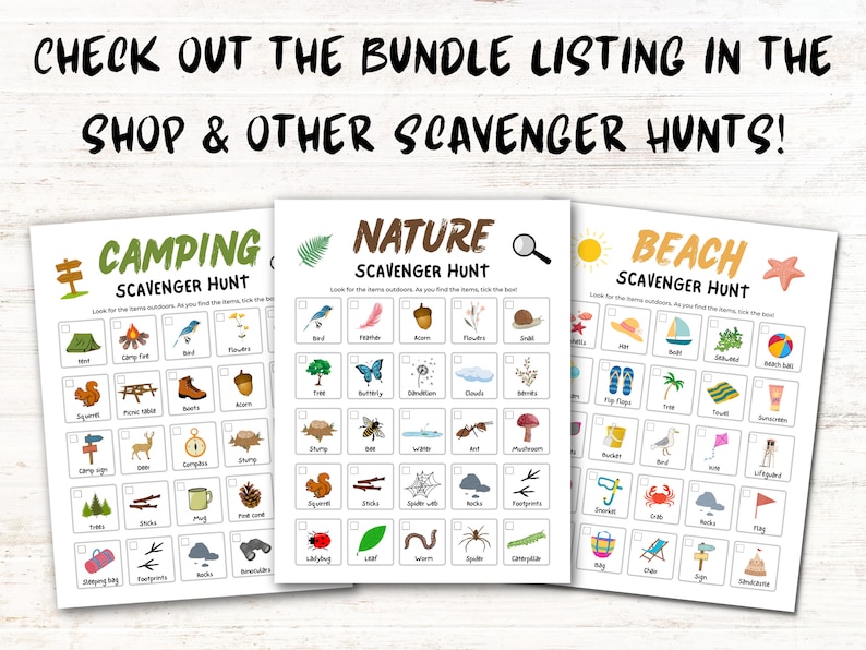 Nature Scavenger Hunt, Outdoor Treasure Hunt Printable, Scavenger Hunt For Kids, Kids Camping Games, Preschool Outdoor Activity, Nature Game image 5