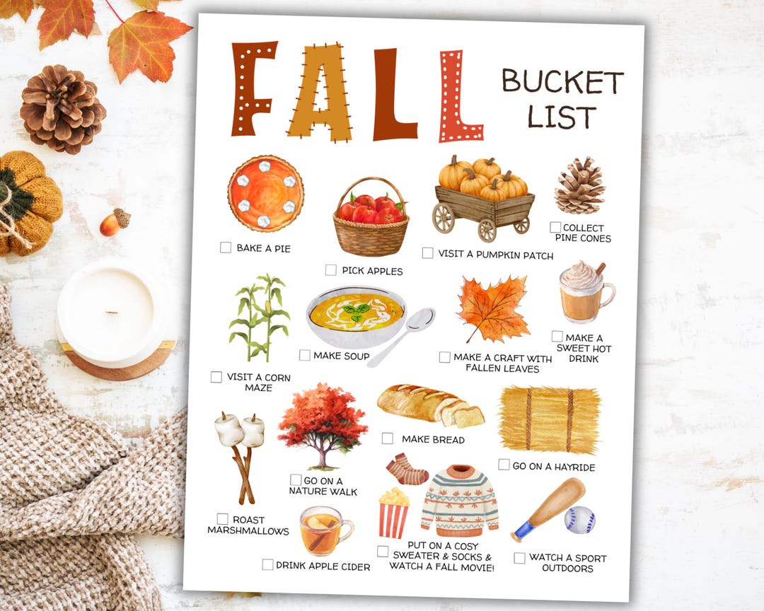 Washington Fall Activity Checklist Fall Bucket List Activities, Autumn to Do Checklist, Cozy Fall Ideas ...