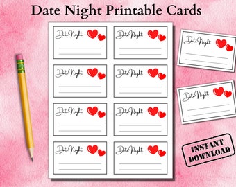 Date Night Coupons Printable, Valentines Day Last Minute Gift Idea, Love Coupons Template, Date Night Cards Blank Anniversary Romantic Ideas