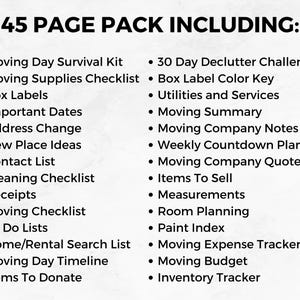 Moving Planner Checklist Printable, Moving Away Relocation Binder, Move States Preparation Pack, Organize Declutter Garage Sale, New Home Gift, Cleaning Home Sell House Prep.