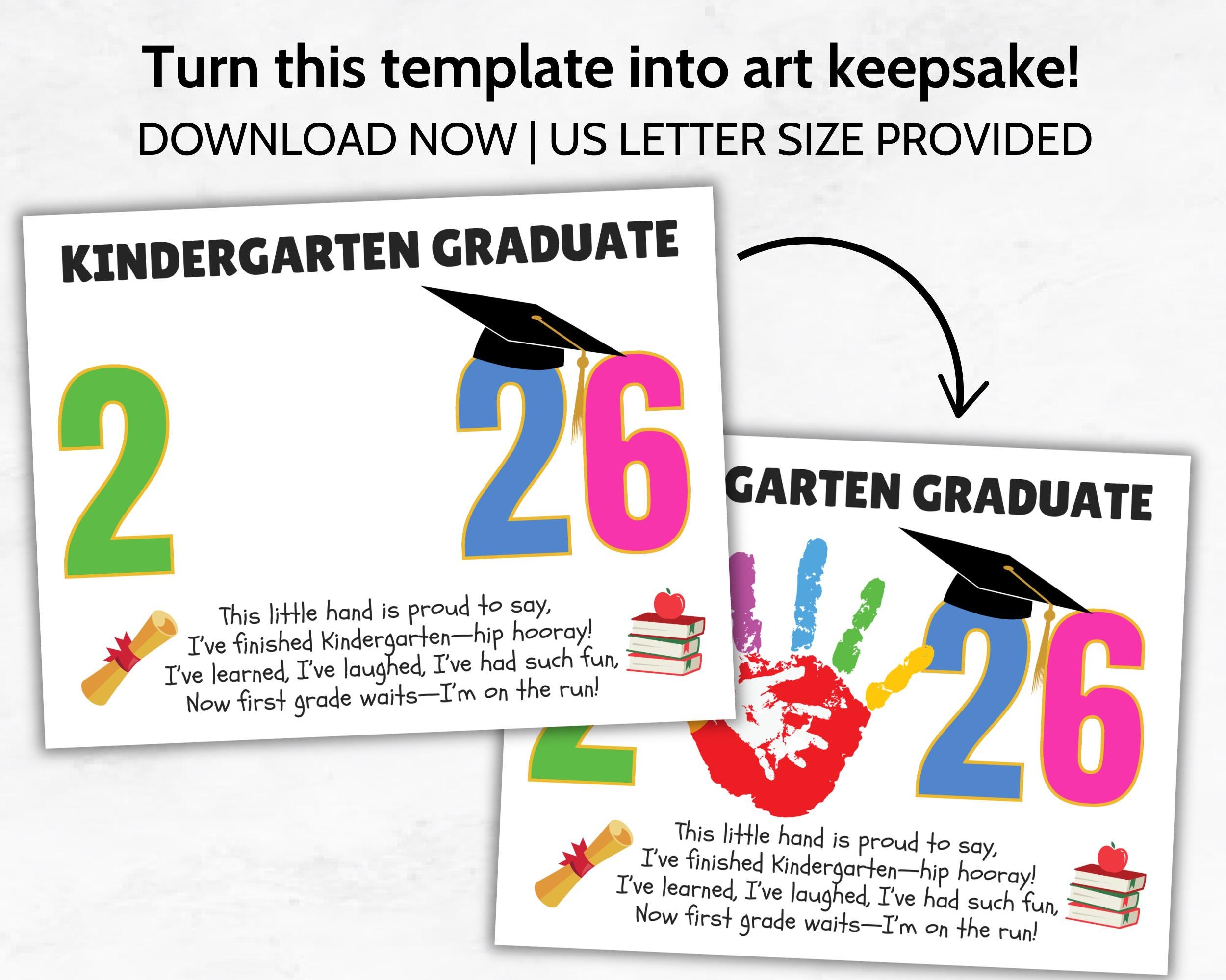 Kindergarten Graduation Handprint Craft Printable, Last Day of School ...