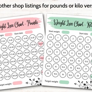 Weight Loss Tracker Printable, Weight Loss Challenge, Weekly Weigh in Log, Slimming Log Planner, 52 Week Weight Loss Journal, Diet Tracker image 4