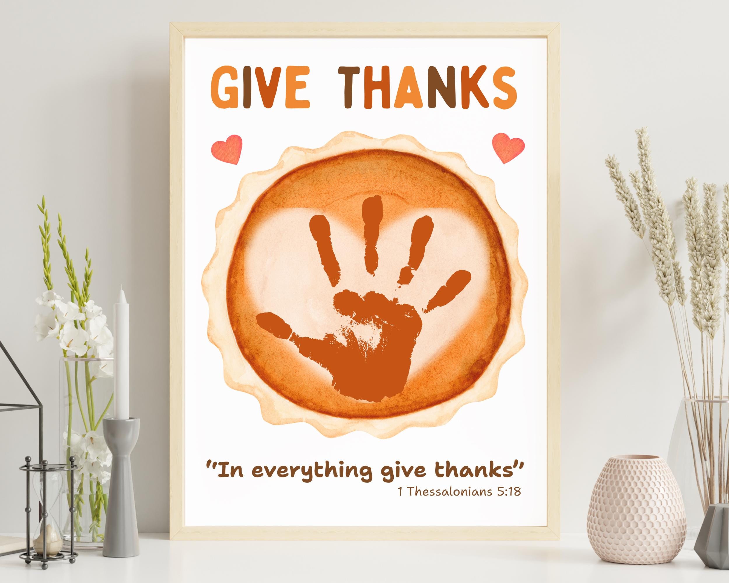 Pumpkin Pie Handprint Craft Printable, Christian Thanksgiving Bible…