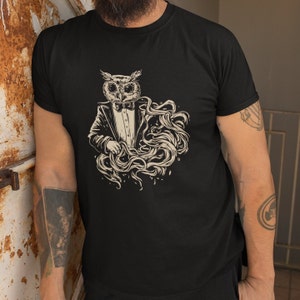 Owl Conductor Shirt | Men&#39;s Graphic Tees | Barred Owl | Owl Shirt | Owl Tshirt | Owl T Shirt | Owl Gifts for Men | Conductor | Dirigent