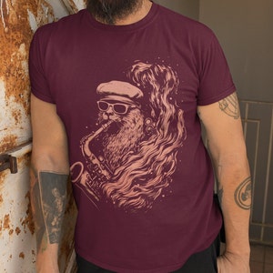 Bear T-Shirt | Funny Bear Saxophonist T-Shirt | Whimsical Animal Music Tee | Bear&#39;s Saxophone Serenade Tee | Music Lover Shirt
