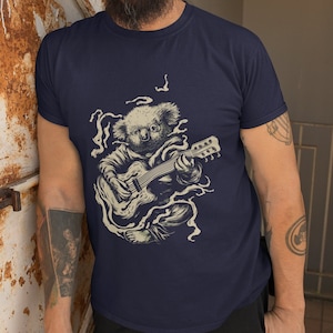 Rockin&#39; Koala Guitarist Tee | Musical Koala Shirt | Funny Koala Guitarist T-Shirt | Whimsical Animal Music Tee | Koala Shirt | Guitarist Tee