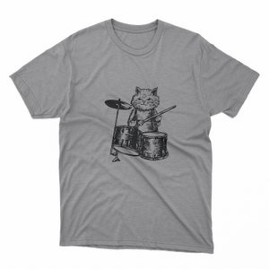 Cat Drummer Shirt | Funny Cat Drum | Animal Music Shirt | Gift For Drummer | Cool Cat Tee | Drummer T-Shirt | Cat Playing Drums | Cat Tee