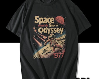 Retro Sci-Fi T-Shirt: 1980s Space Adventure Graphic Tee