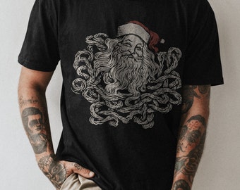 Retro Weihnachtsmann-Grafik-T-Shirt | Weihnachtliches Unisex Shirt