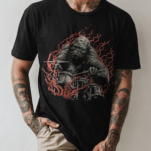 Funny Gorilla Drummer T-Shirt | Whimsical Animal Music Tee | Drummer Gorilla Shirt | Wildlife and Music Fusion Tee | Gorilla Drummer Tee