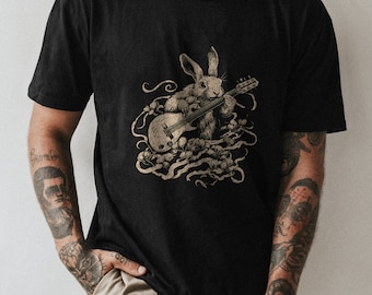 T-shirt basgitaar konijn – T-shirt muzikant konijntje