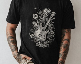 Electro Guitar T-Shirt - Modern Electric Guitarist Tee for Music Lovers and Rock Enthusiasts