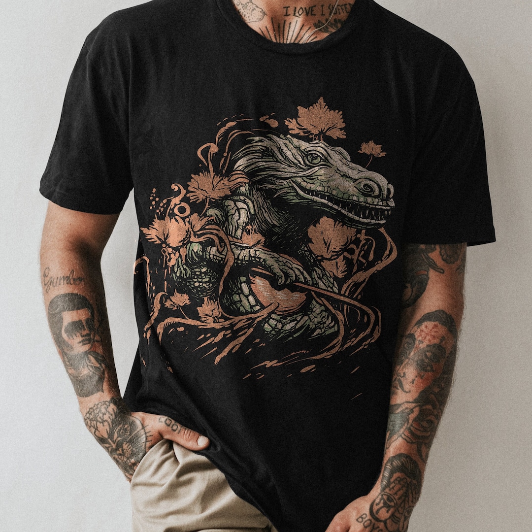 Retro RWnB Komodo Dragon Silhouette T-Shirt
