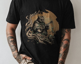 Bear Playing Bass Guitar T-Shirt | Unisex Music Graphic Tee