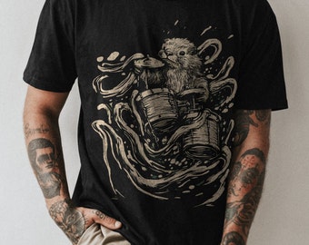 Otter Drummer T-Shirt | Otter Shirt | Otter Gifts | Loutre | Drummer T Shirt | Drummer Shirt | Drummer Gifts | Sea Otter | Drummer Tshirt