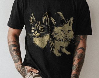 Camiseta gráfica Cool Cat / Camisa elegante para amantes de los gatos / Camiseta divertida con ilustración de gato / Camiseta felina caprichosa con / Camisa con gafas de sol