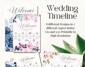 Wedding Timeline Board Template, Wedding Timeline Template, Printable Timeline Wedding Sign, Wedding Program Template, Wedding Itinerary