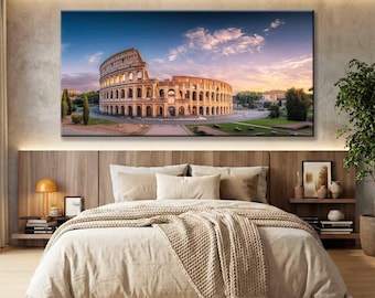 Kolosseum Panorama Leinwand Kunstdruck, Rom Home Decor