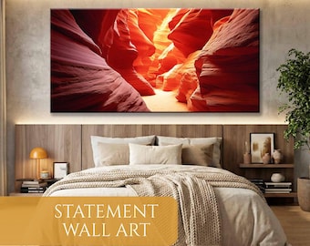 Antelope Canyon Panorama Leinwand Wandkunst, Weite Wüstenlandschaft Druck