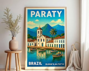 Paraty Poster: Vintage Brasilien Wand Kunst, Kolonialstadt Kunst, Geschenk