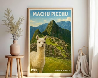 Machu Picchu Poster: Vintage Peru Wand Kunst, Inka Ruinen Reise Print, Geschenk