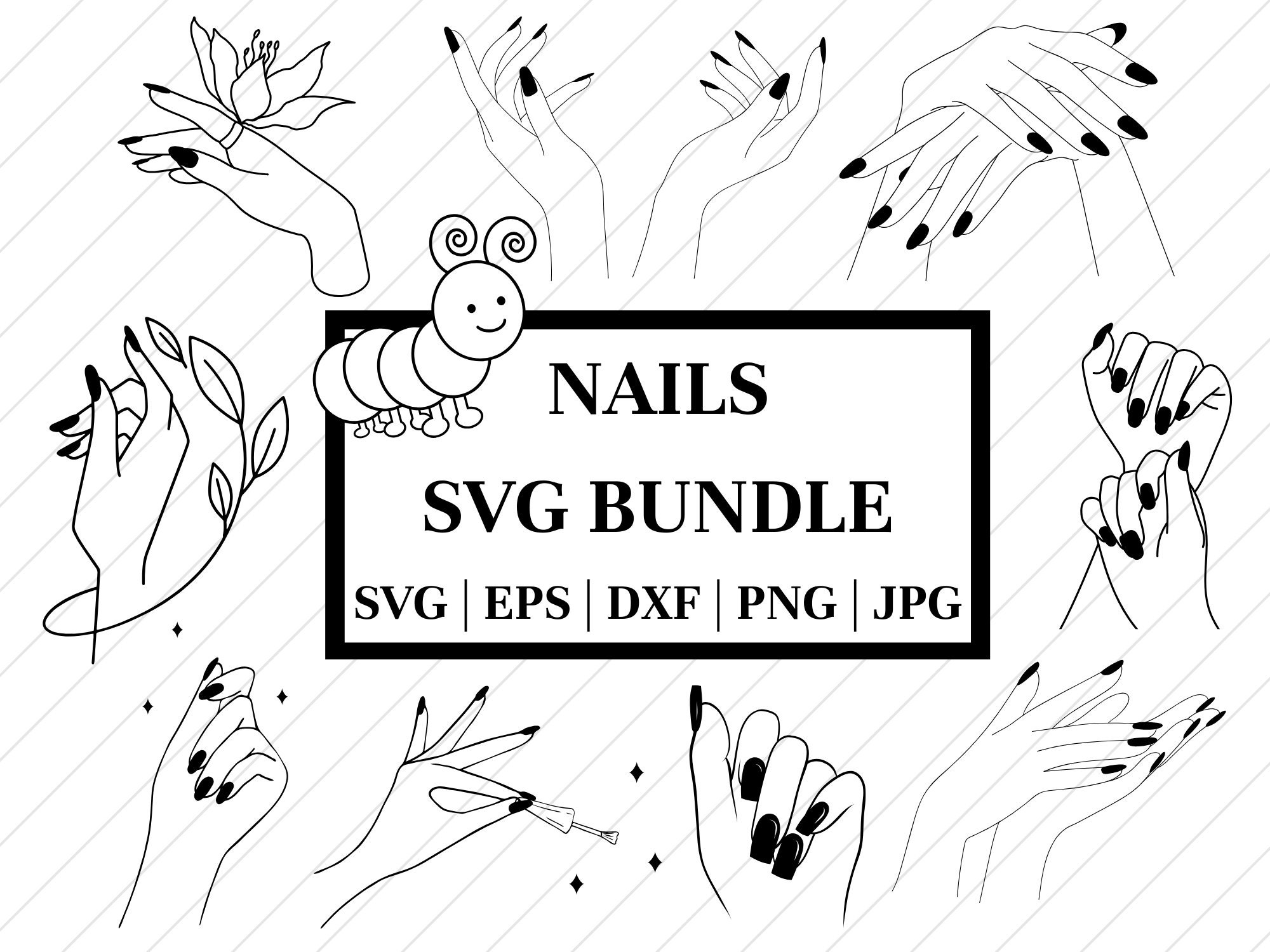 12,992 Nail Designs With White Lines Stock Vectors and Vector Art |  Shutterstock