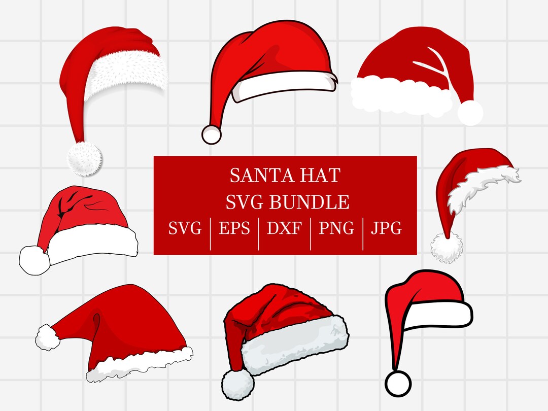 Santa Hat SVG, Santa Hat Cut File, Christmas Hat Svg Bundle, Elf Hat ...