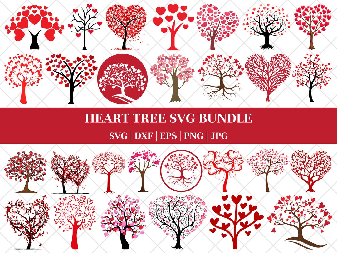 Tree With Heart Svg,valentine Tree Svg,love Tree Svg,valentines Day Svg ...
