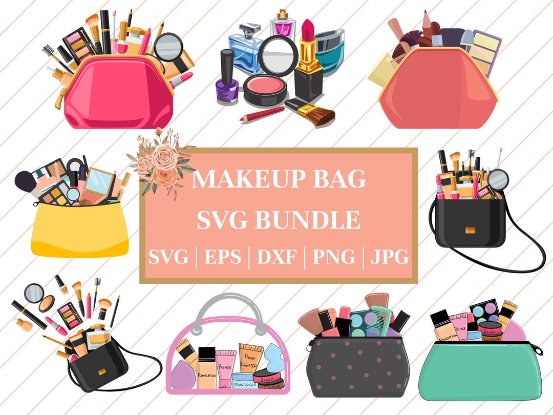 Makeup Bag SVG, Makeup Bag SVG Bundle, Makeup SVG, Makeup Bag Design