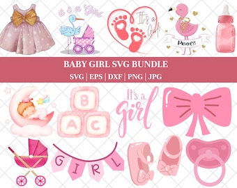 Ensemble petite fille SVG PNG | Énonciations de bébé svg | Lot bébé fille | Svg bébé nouveau-né | Chemise bébé svg | Citations rétro svg | Conception par sublimation