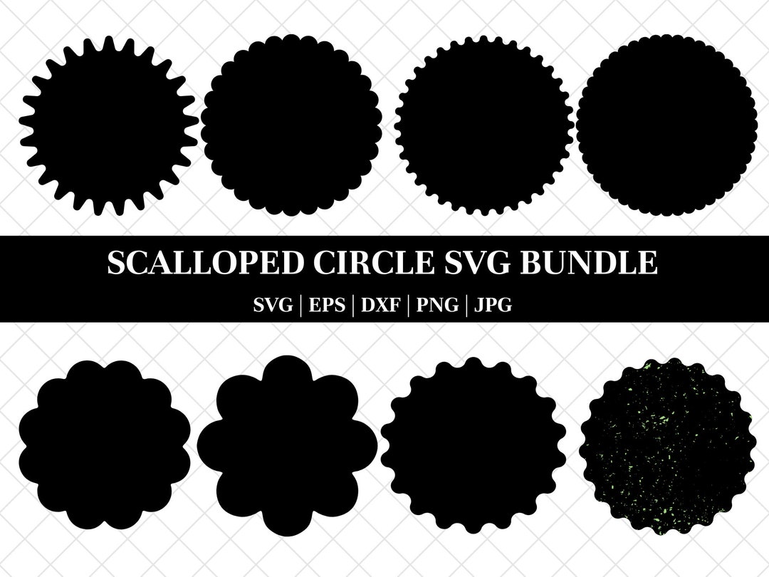 Scalloped Circle Svg, Circle SVG, Scallop SVG, Scallop Circle Svg Dxf ...