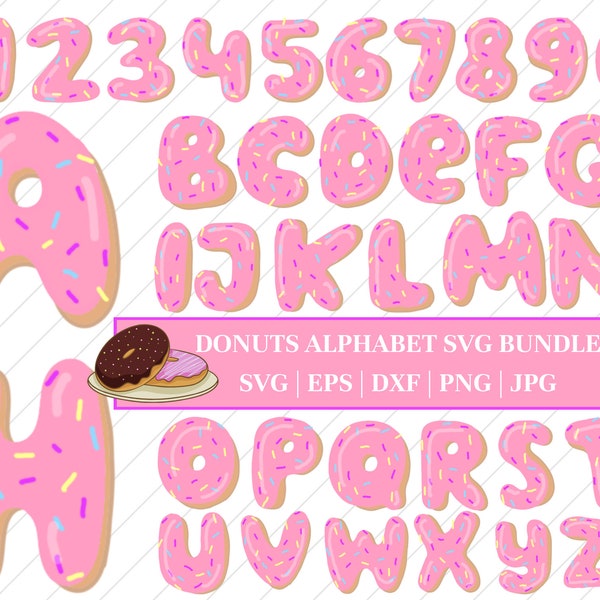 Alphabet Pink Donut Kids Svg | Donut Letters | Donut Lover Svg | Forever Sweet Svg | Svg, Png Files | Sublimation | Instant Download