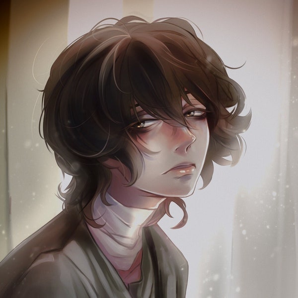 Fanart Photograph style + Polaroid Series Osamu Dazai Angst BSD Print | Bungo Stray Dogs High quality FanArt