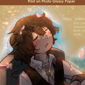 Osamu Dazai Print: Bungou Stray Dogs FanArt, Lupin Bar Logo Sticker