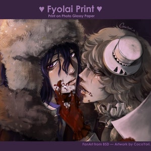 Fyolai Kiss Art Print BL - Bungou Stray Dogs • Fyodor Dostoevsky x Nikolai Gogol (BSD) Photo Illustration