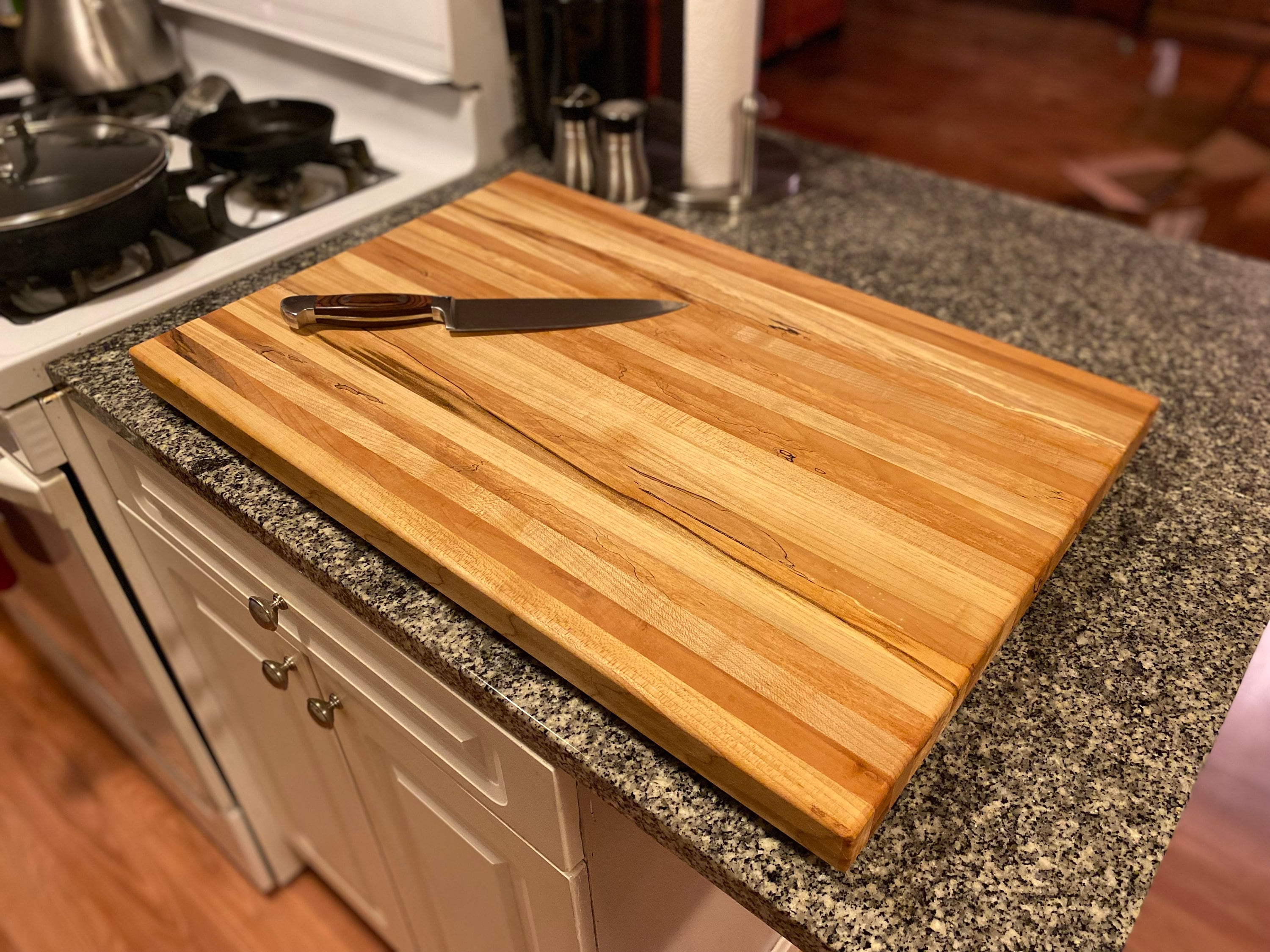 Counter Top Maple Butcher Block Cutting Board, Bread Board Made to Order 