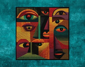 Fragments of Awareness – Abstract Faces - Peel and Stick Wall Art - 2 Sizes