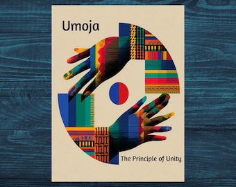 Umoja, The Principle of Unity, Satin Art Poster, Afrocentric Cultural Wall Print (5 Sizes)