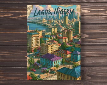Lagos, Nigeria Matte Journal | Colorful Skyline Travel Notebook | African City Sketchbook Gift