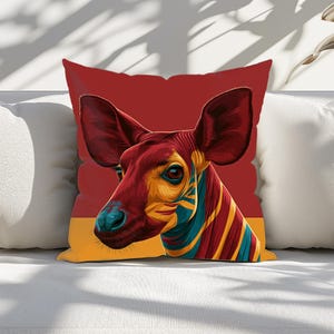 Okapi-örngott, popkonst-design med djurmotiv, sällsynt utrotningshotat djur, 6 storlekar