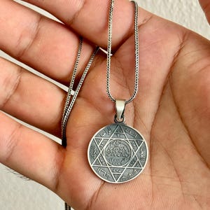 Seal Of Solomon Necklace, 925 Sterling Silver Necklace, Medallion Pendant, King Solomon Signet Necklace, Minimalist Necklace, Unisex Jewelry