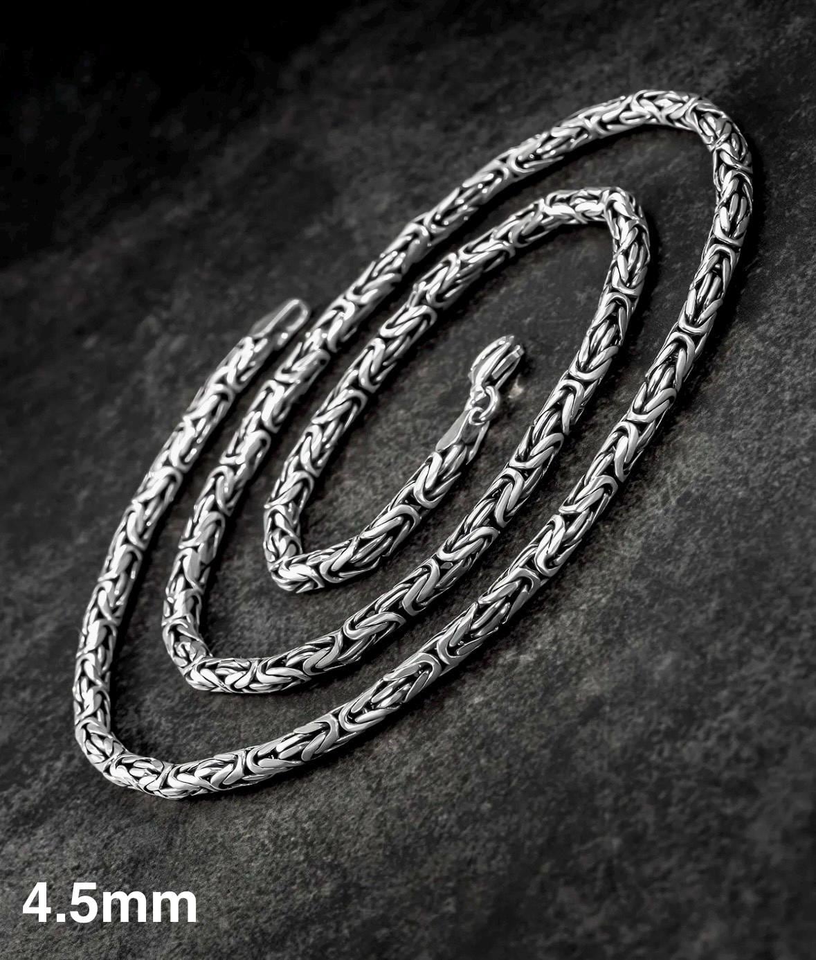 Handmade 925 Sterling Silver Byzantine Chain Necklace - 4.5mm
