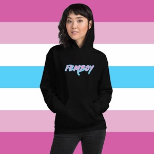 Femboy Pink Paint Stroke Hoodie - Femboy Clothes - Sissy - Weeb Gifts - Twink - Soft Boys